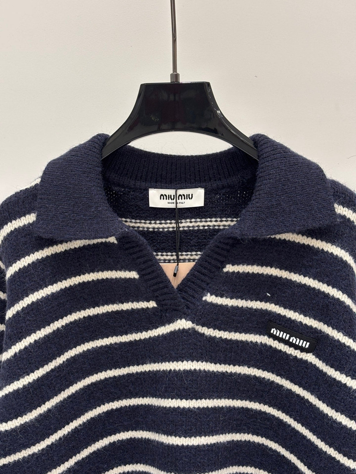 Miumiu 2026 Striped Polo Sweater Wool 431813