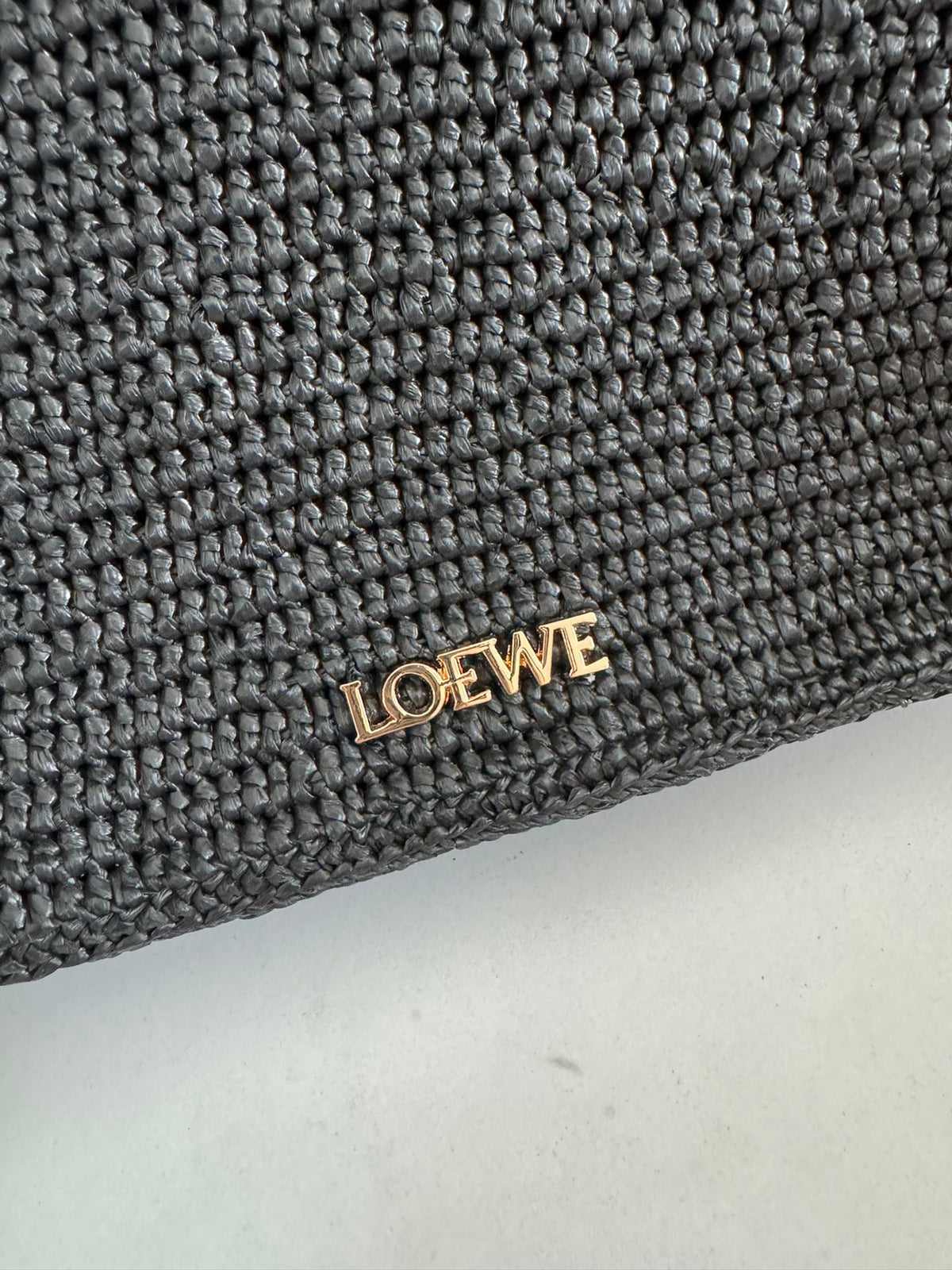 Loewe Ola Shoulder Bag 26 Black Raffia 274683