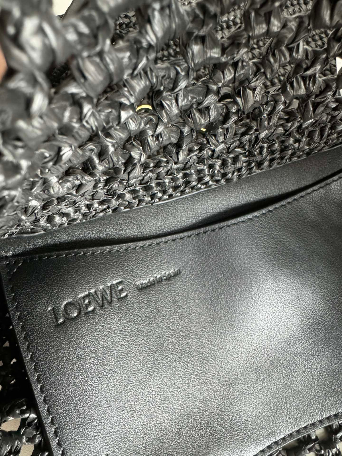 Loewe 2025 Ola 26 Bag Black Raffia Calfskin 274683