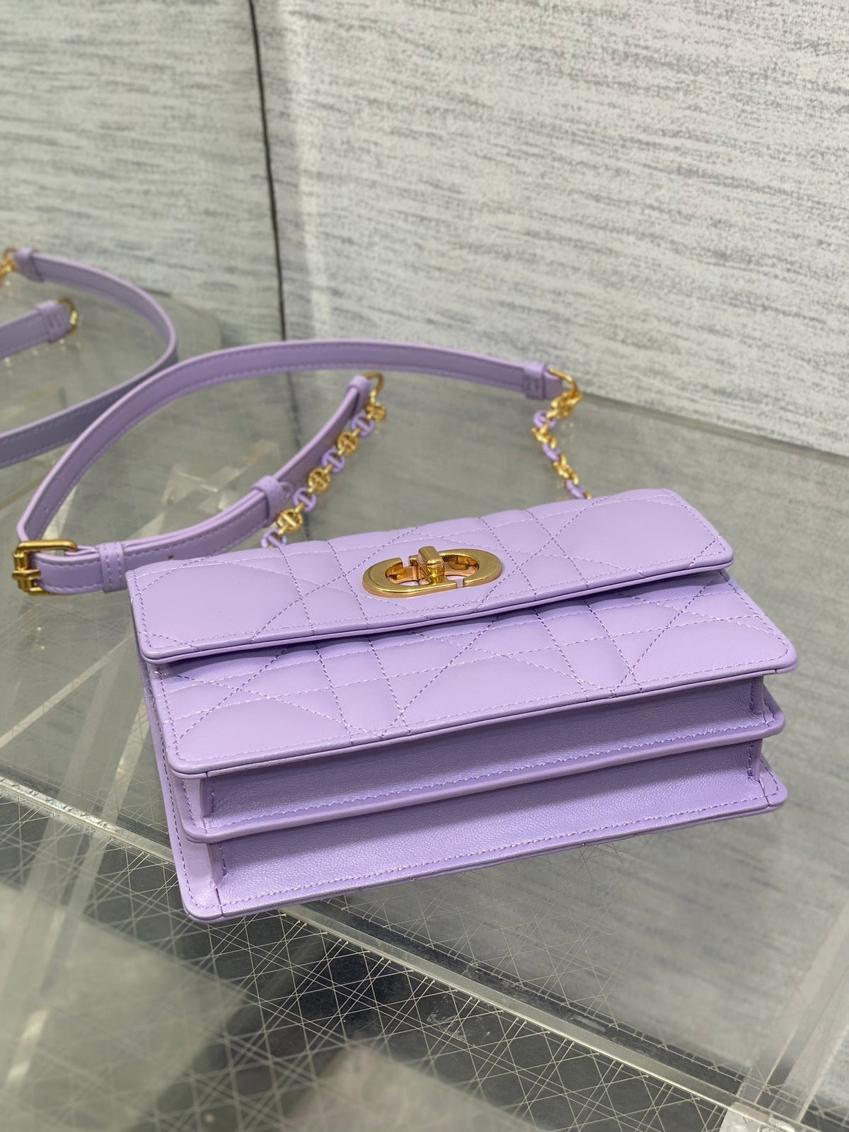 CD Miss Caro 17 Bag Purple Calfskin 229250