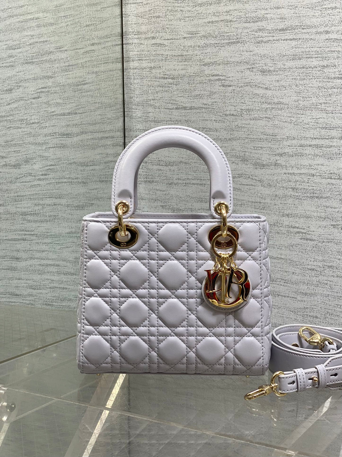 Dior 2026 Mini Lady Dior Bag Light Purple Lambskin 267705