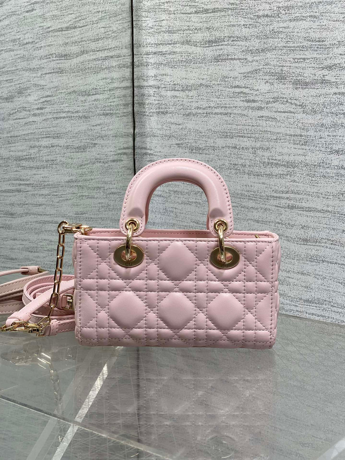 Dior 2026 Bow D-Joy Micro Bag Pink Lambskin