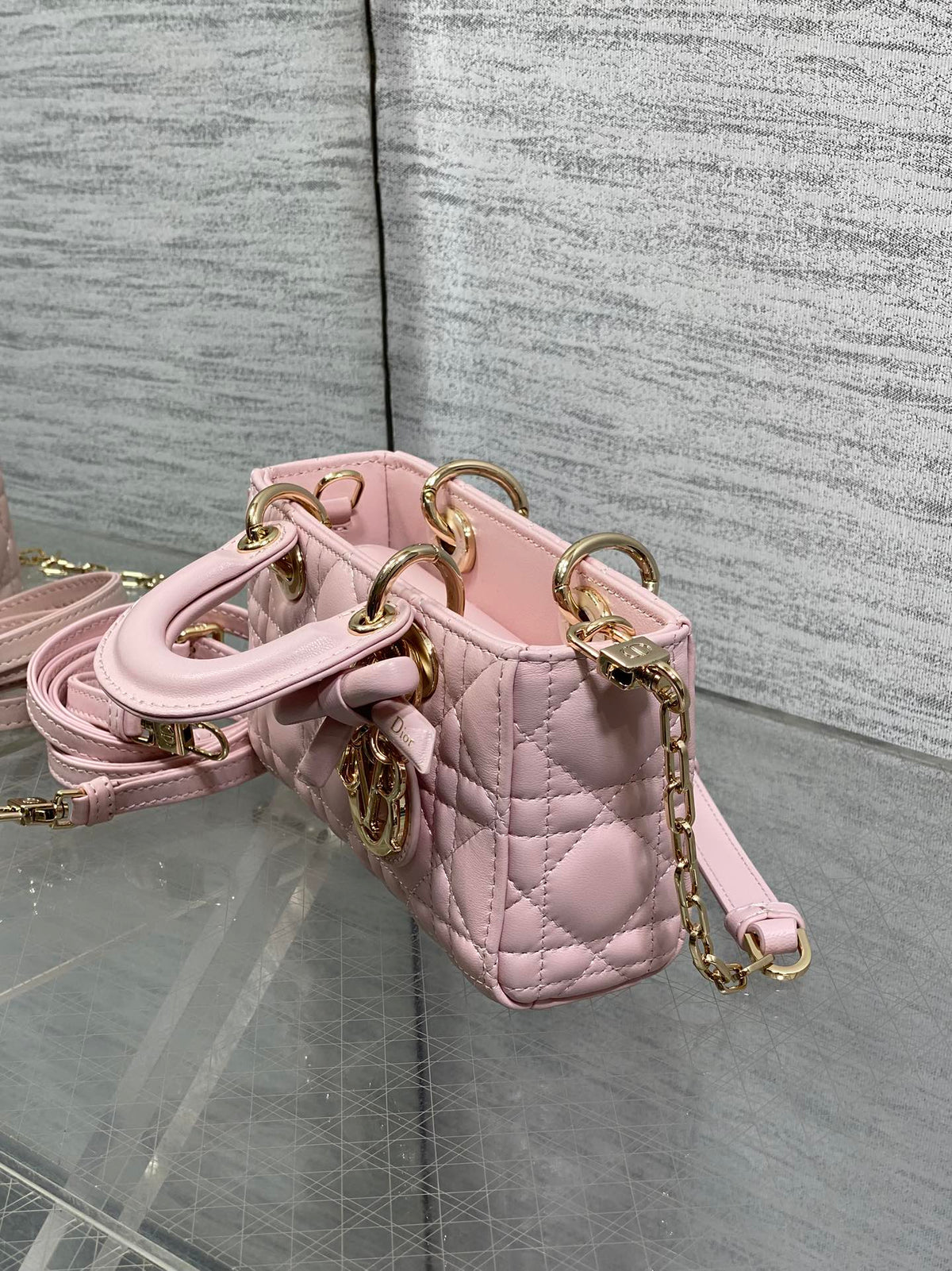 Dior 2026 Bow D-Joy Micro Bag Pink Lambskin