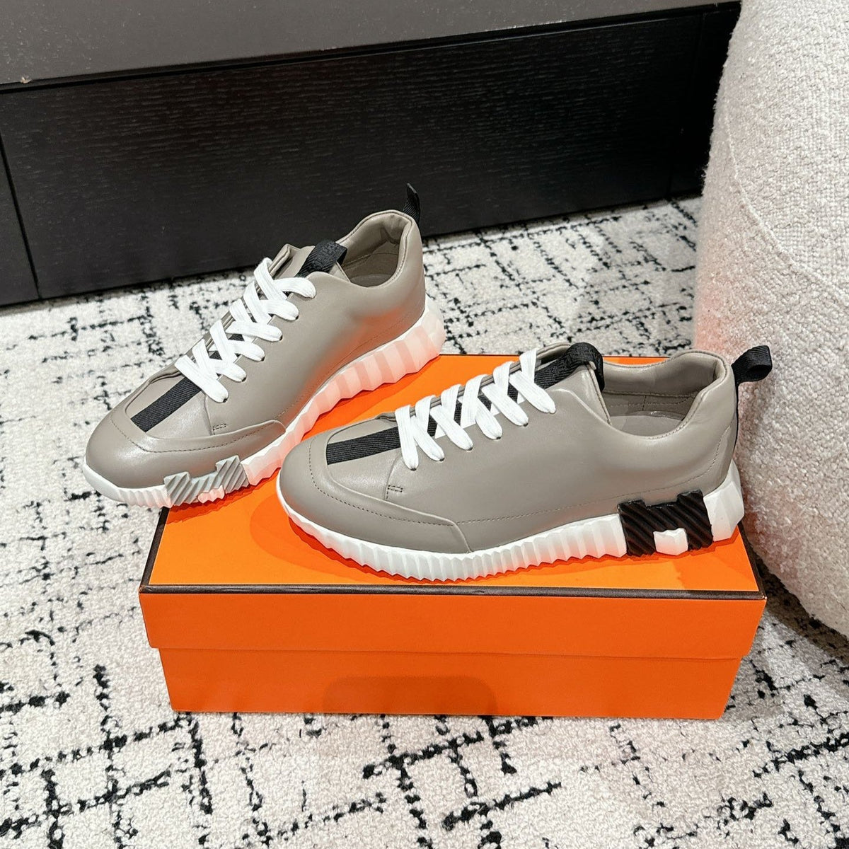 HM Jump Sneaker In Grey Cowhide 985307