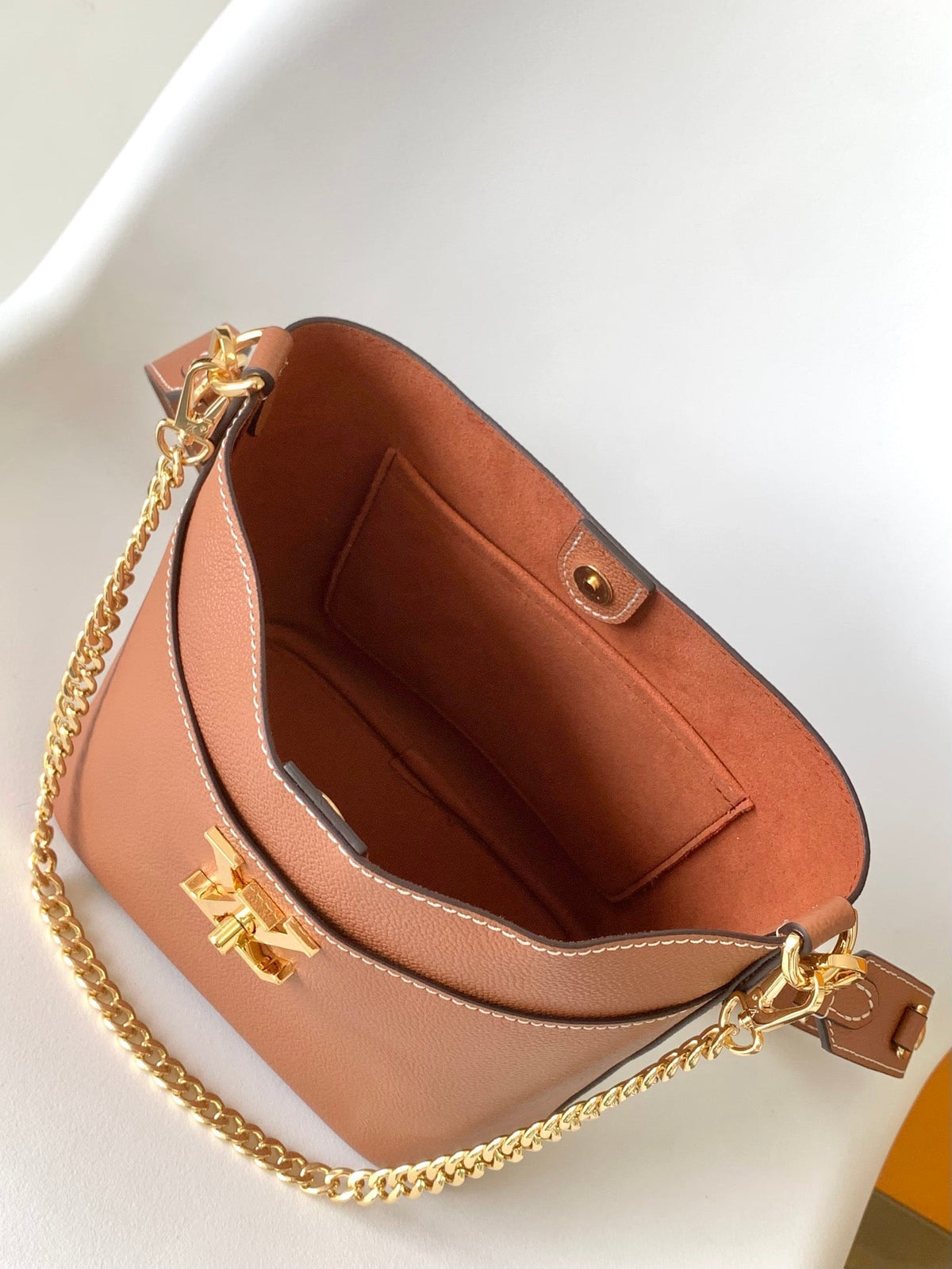 LV Lock and Walk Bag Brown Gold Cowhide 241222