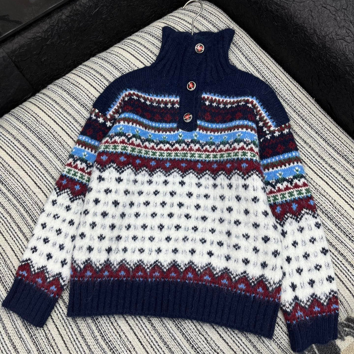 CC 2025 Sweater Navy Blue mix White Wool 325883