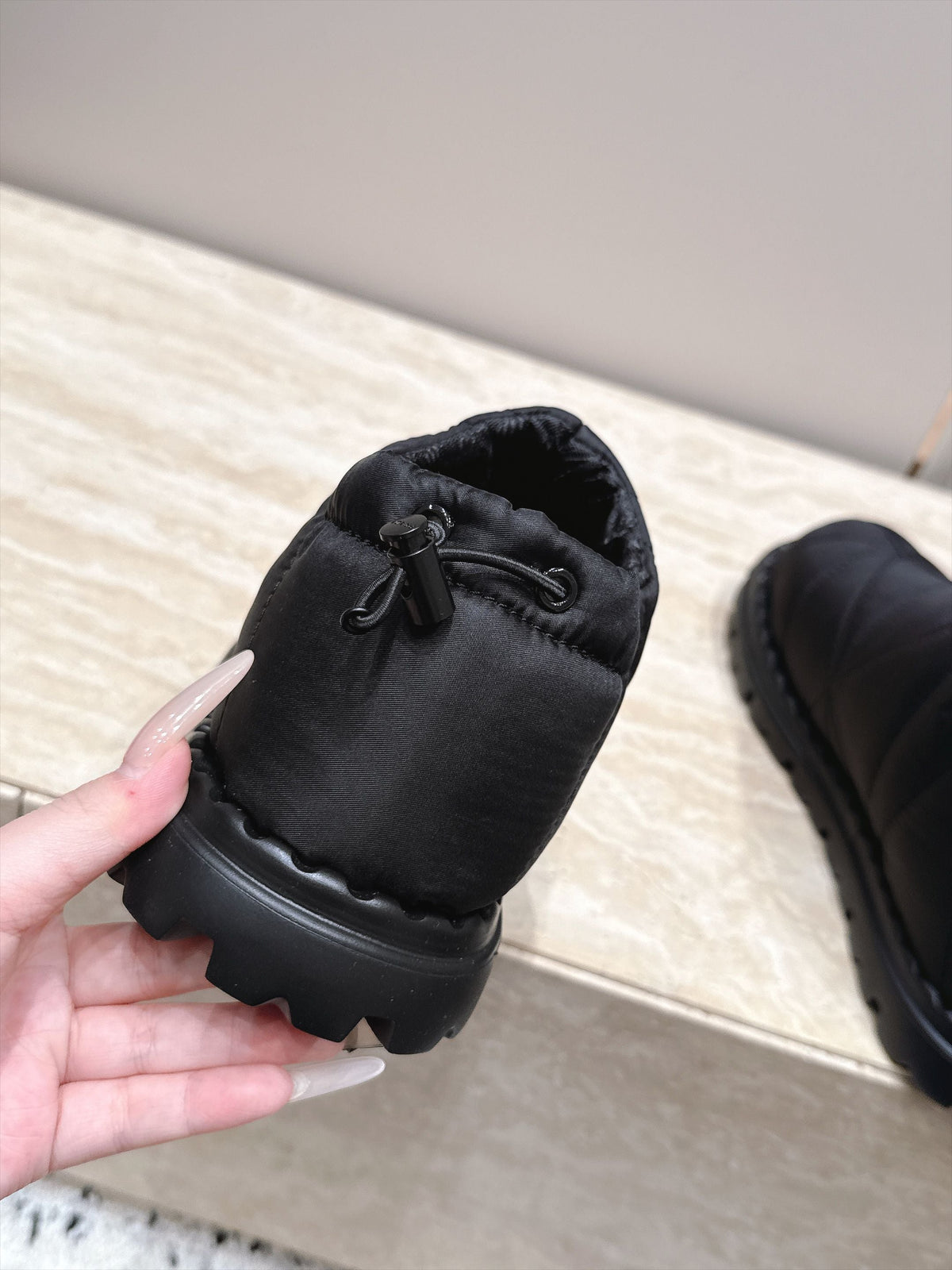 Prada 2026 Paddled Nylon Slip-on Boots Fabric 180388