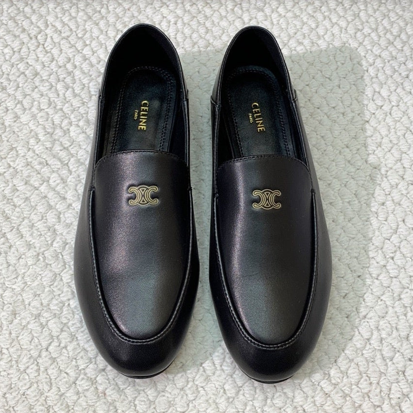 Celine 2026 Aura Loafers Black Cowhide 995216