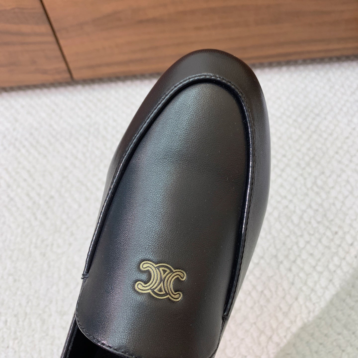 Celine 2026 Aura Loafers Black Cowhide 995216