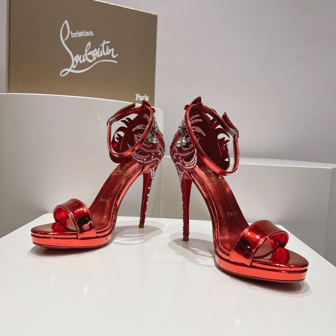 CL Fabric Pampillas Sandals Red Sheepskin 314920