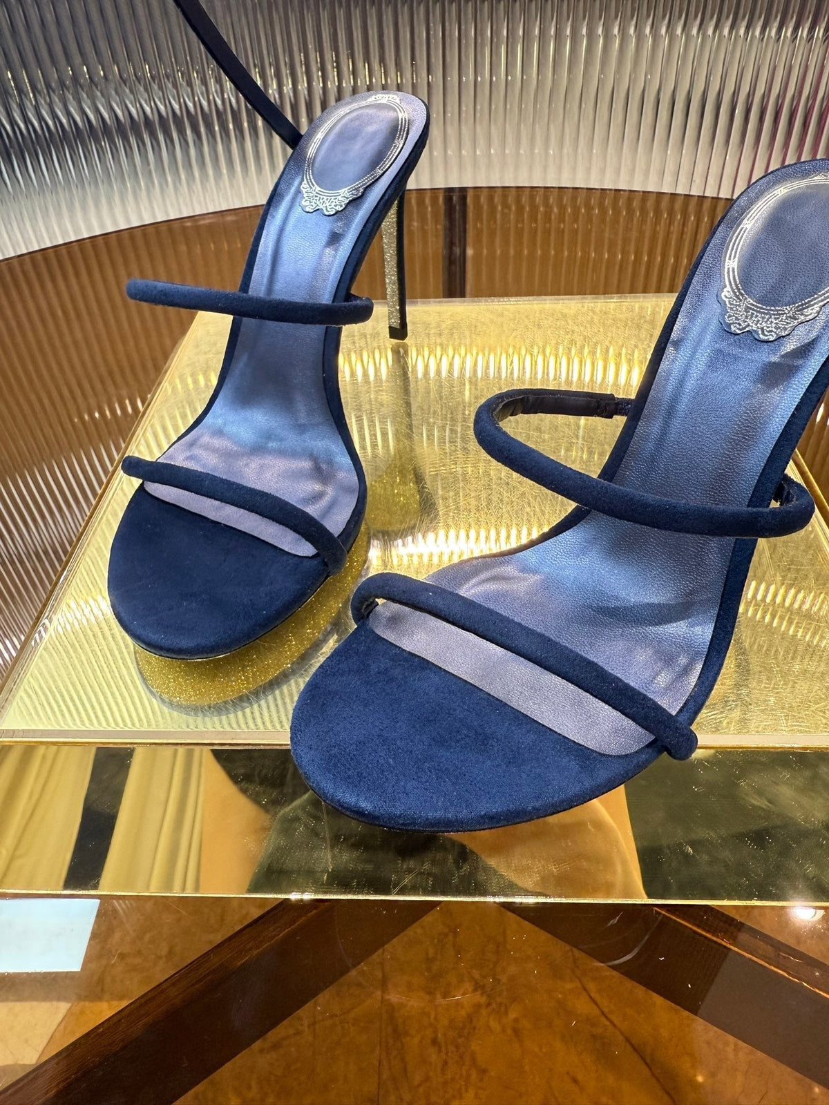 RC 25C Classic Sandals 9.5cm Navy Blue Sheepskin 310624