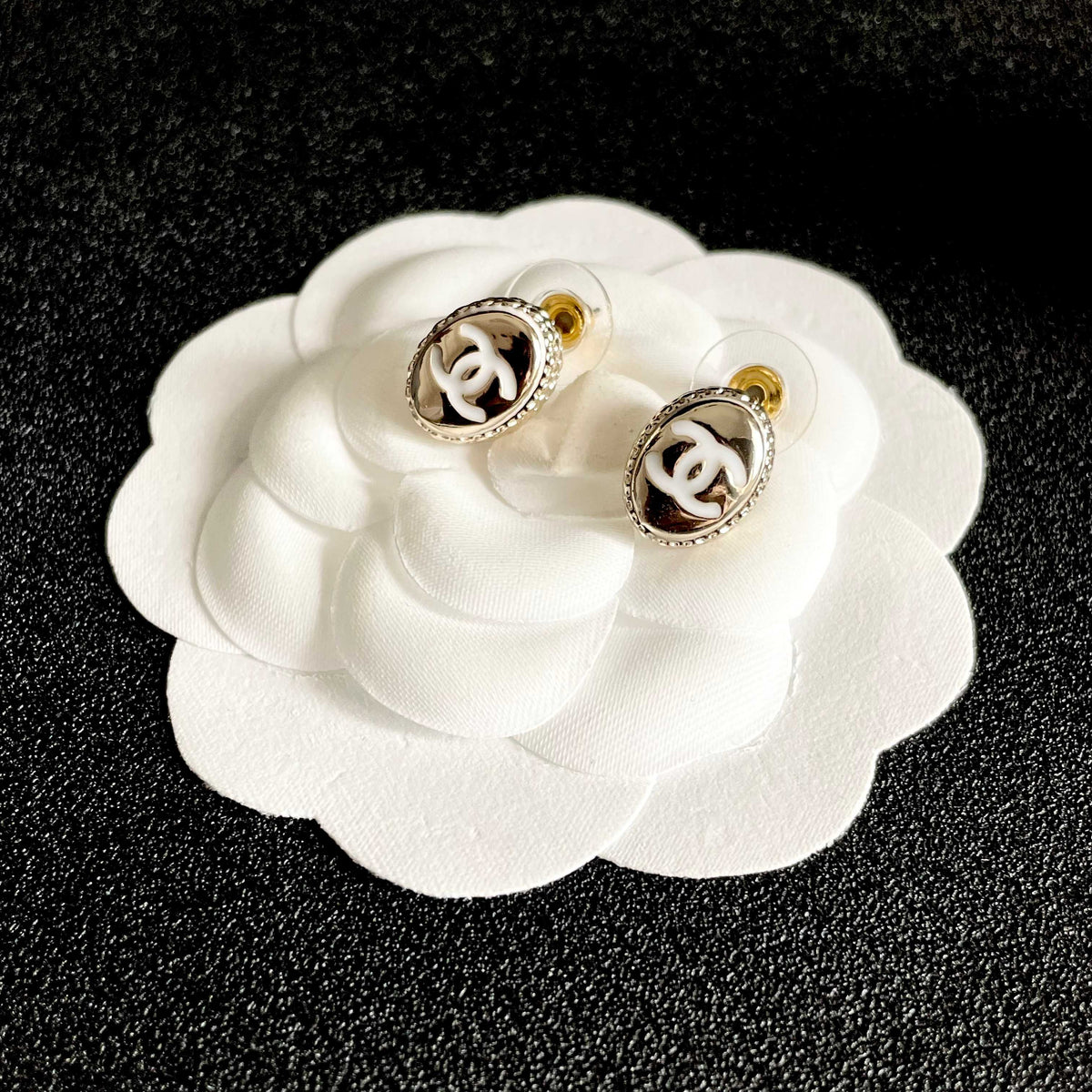 CC Vintage Double C Gold Earrings