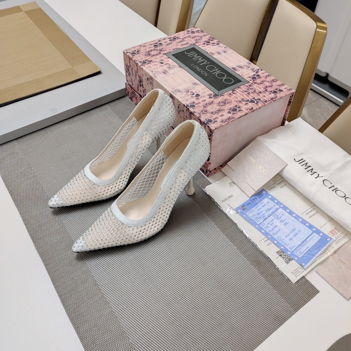 Jimmy 25 Love 100 Pump White Mesh 240042