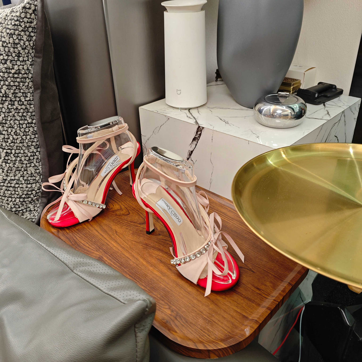 Jimmy 26s High Heeled Sandals 100 Light Pink Red Lambskin 596328