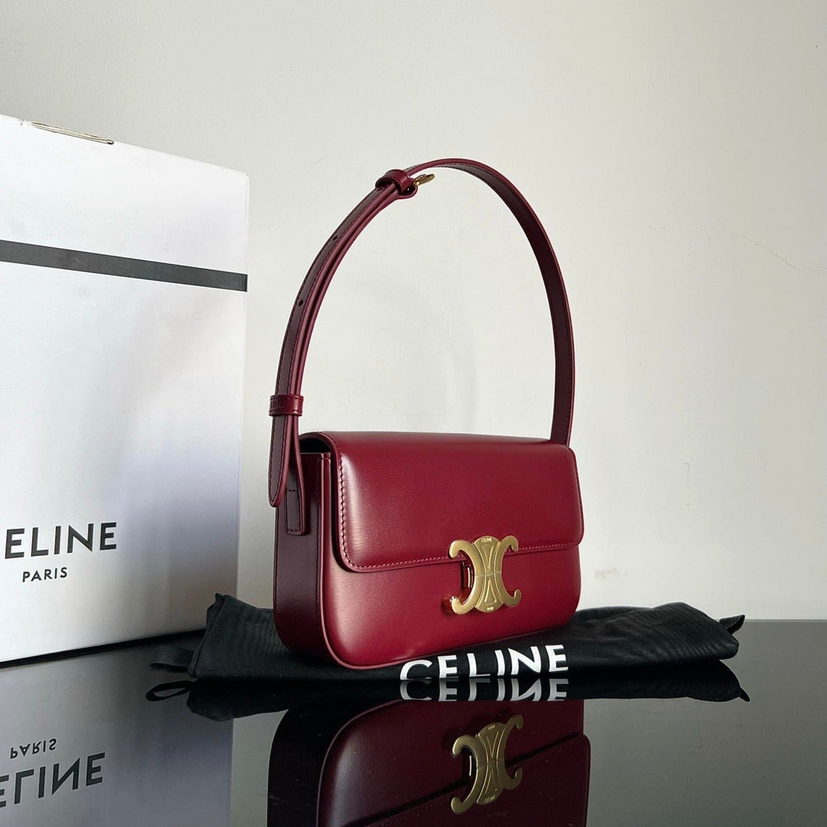 TRIOMPHE 20  BURGUNDY RED CALFSKIN