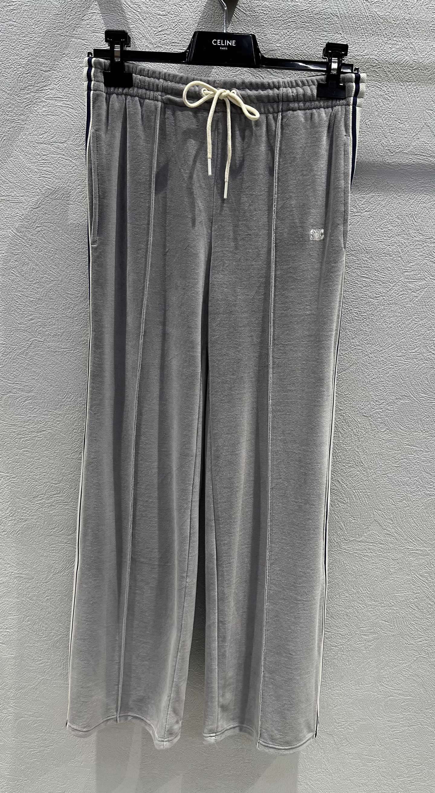 Celine 25 Pant Grey White Velvet Cotton