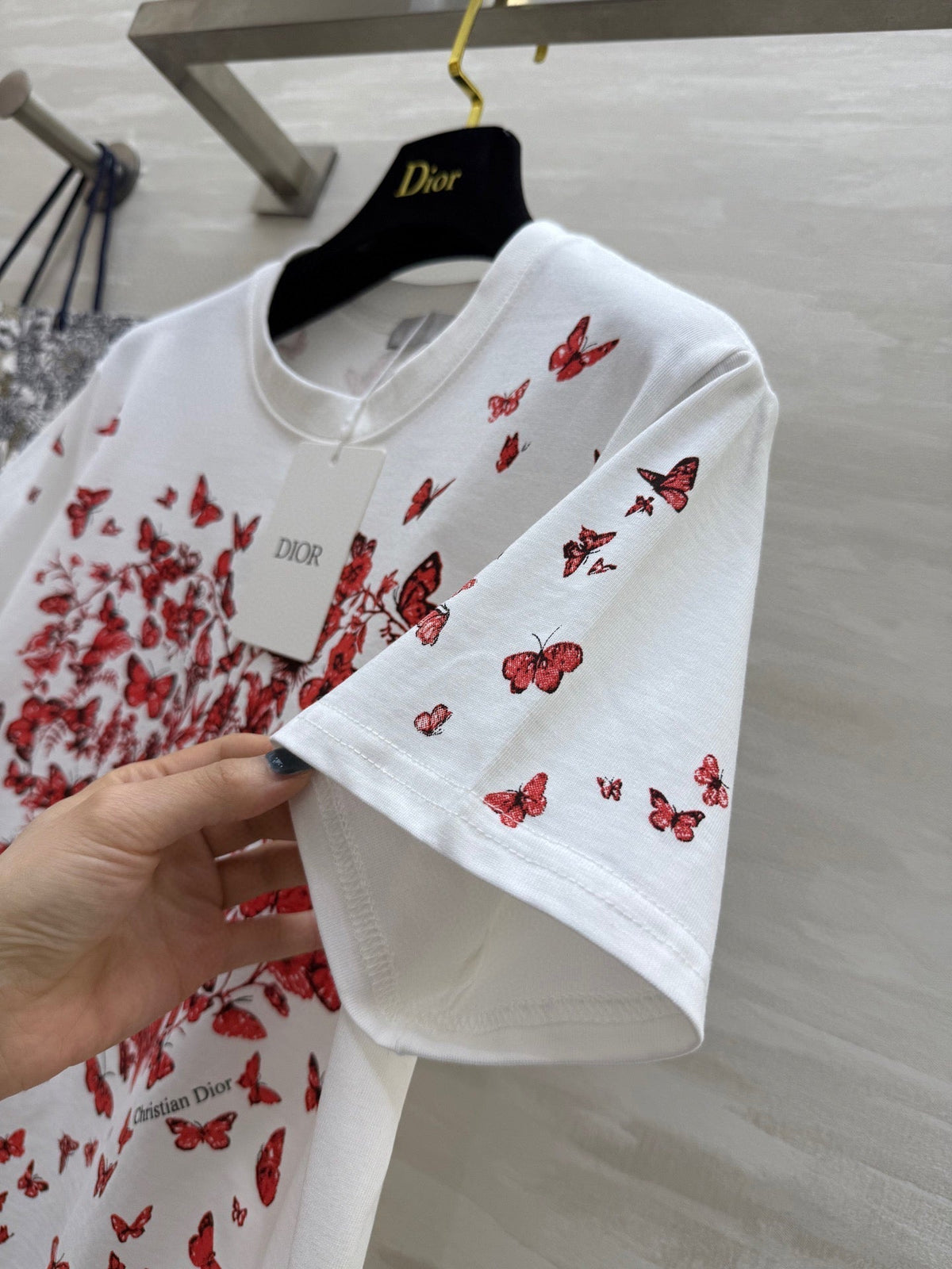 CD Butterfly Lover T-shirt White Red Cotton