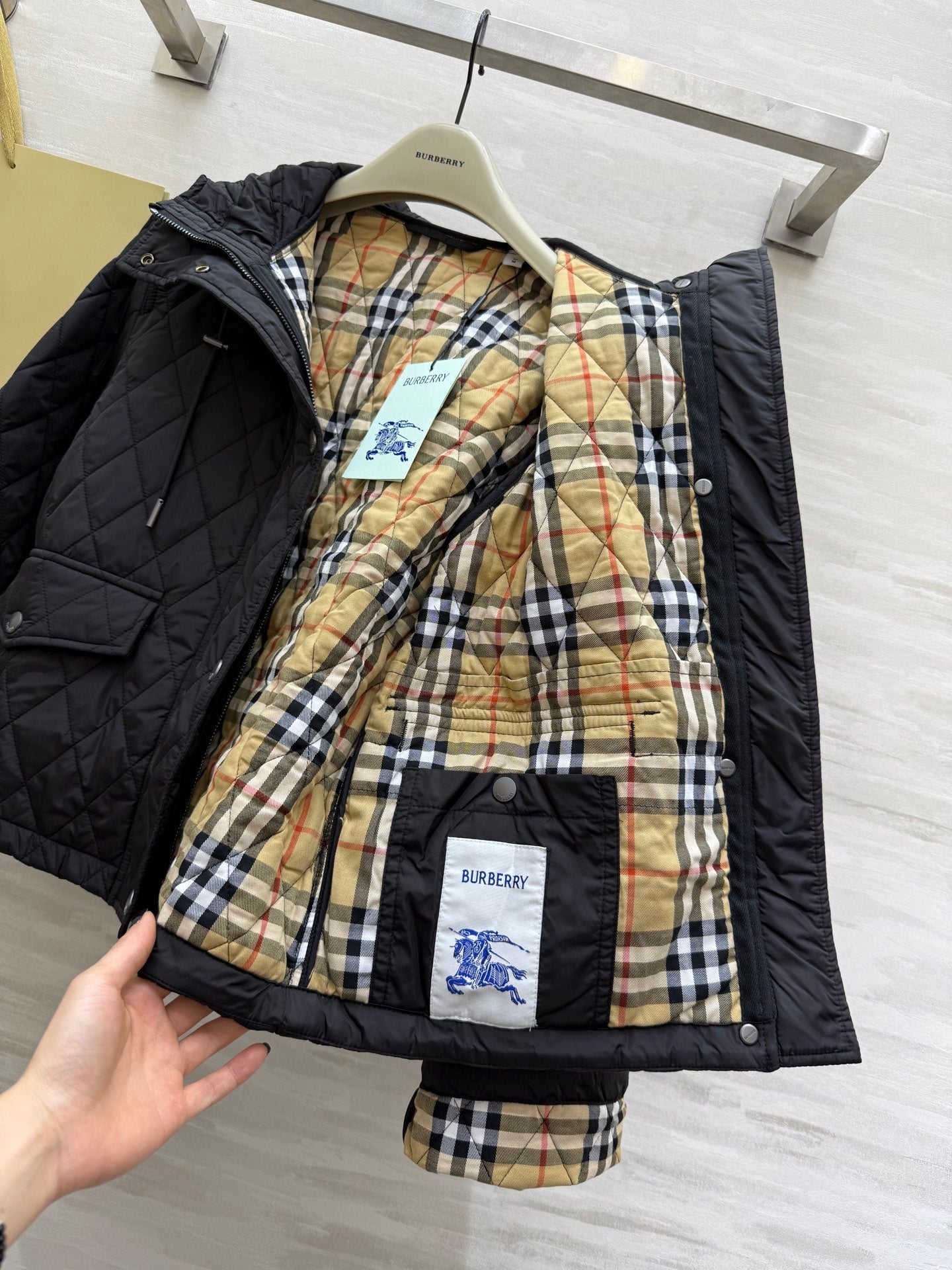 Burberry 25 Quilted Jacket Black Polyester Cotton