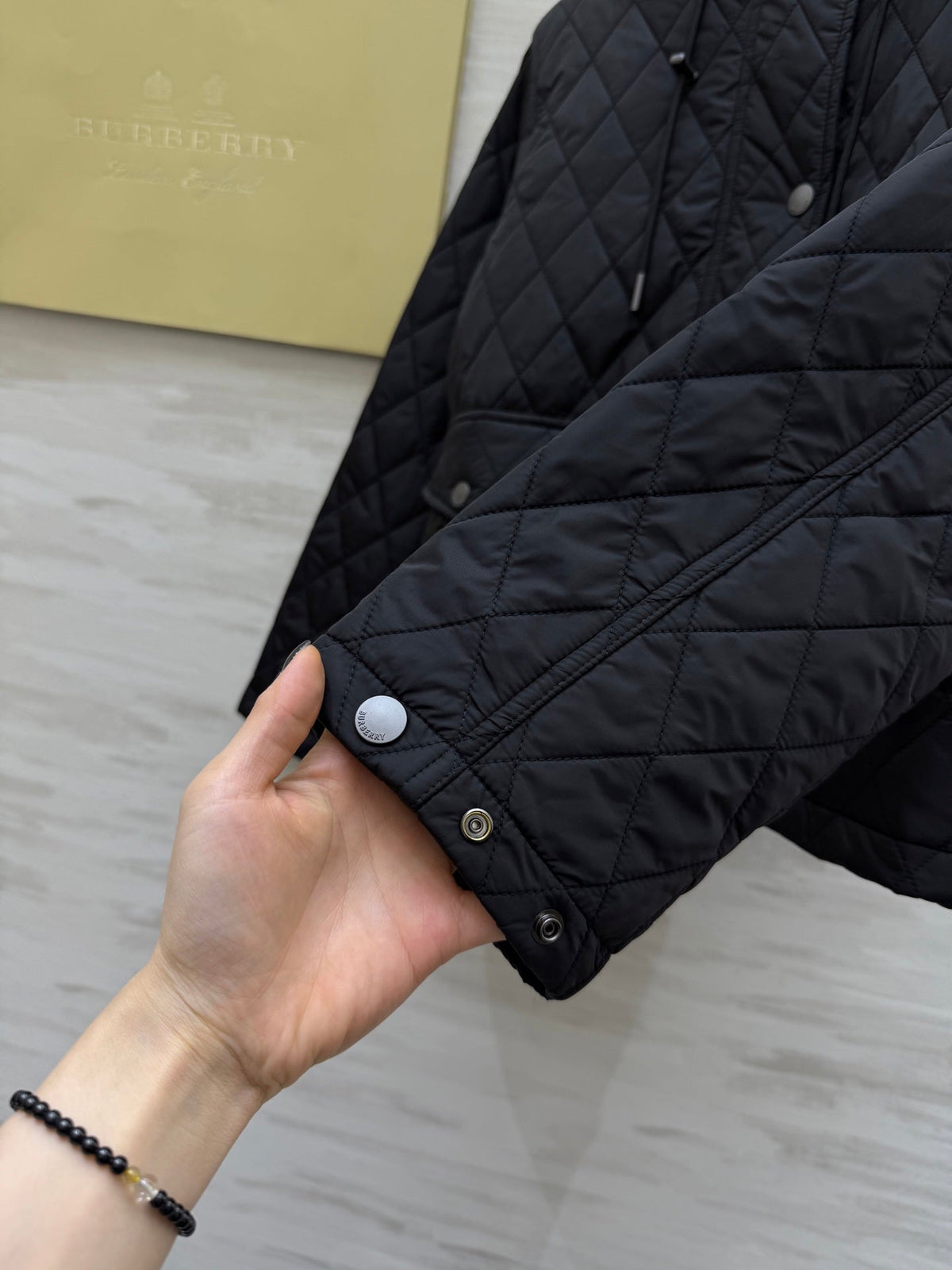 Burberry 25 Quilted Jacket Black Polyester Cotton
