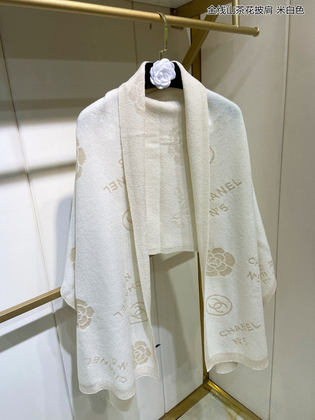 CC Scarf 195 CM In White Cashmere 407295