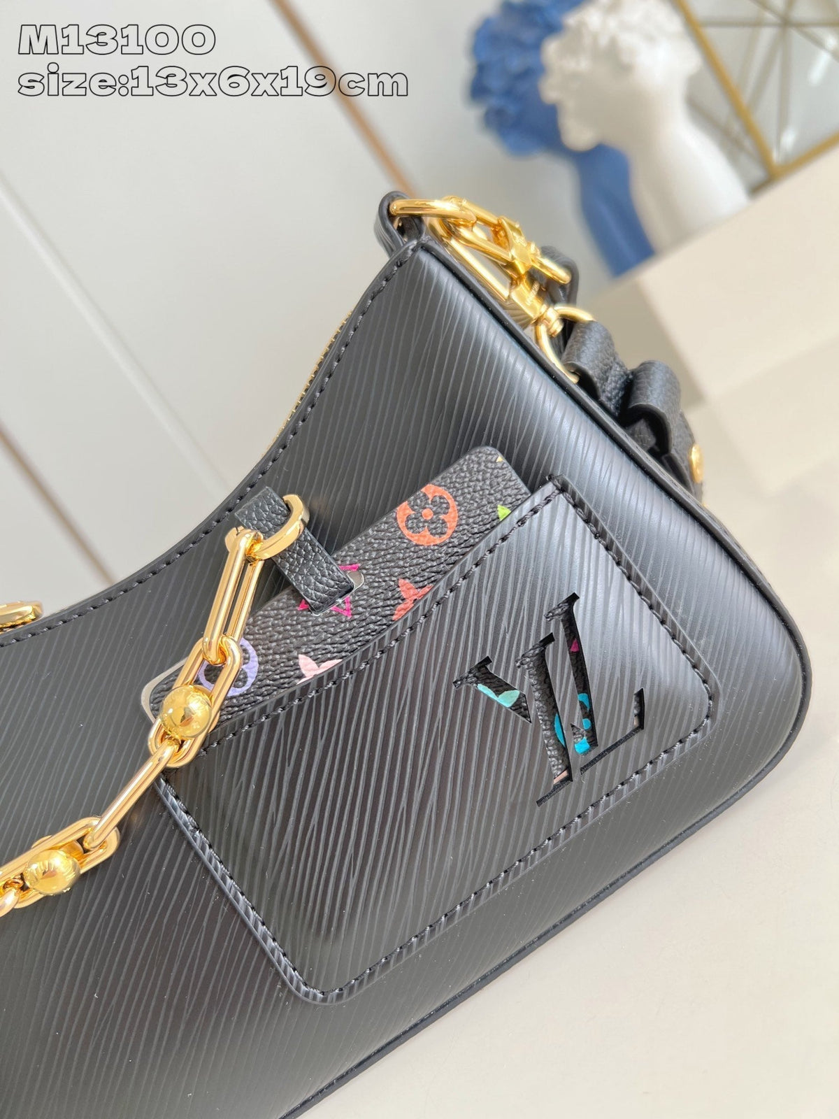 LV Marellini LV x TM Black Epi Cowhide 203652
