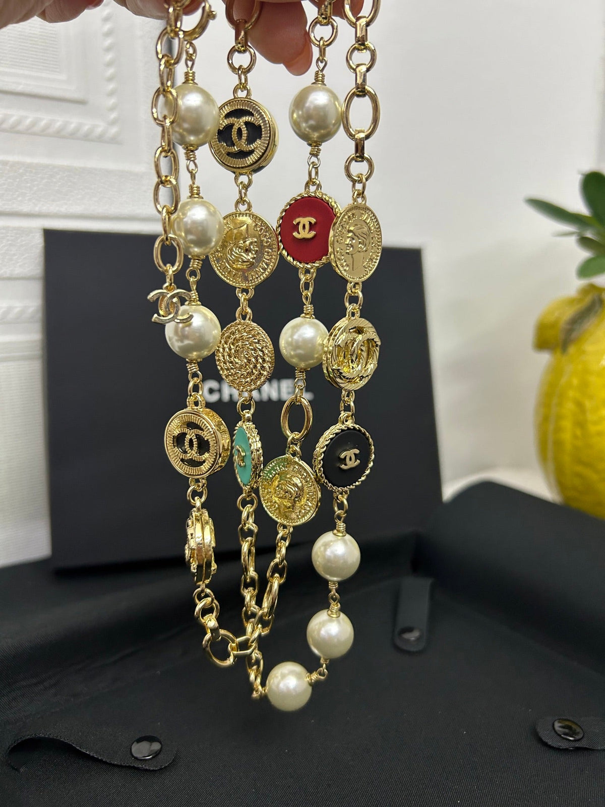 Chanel 2026 Pearl Medallion Charm Chain Belt