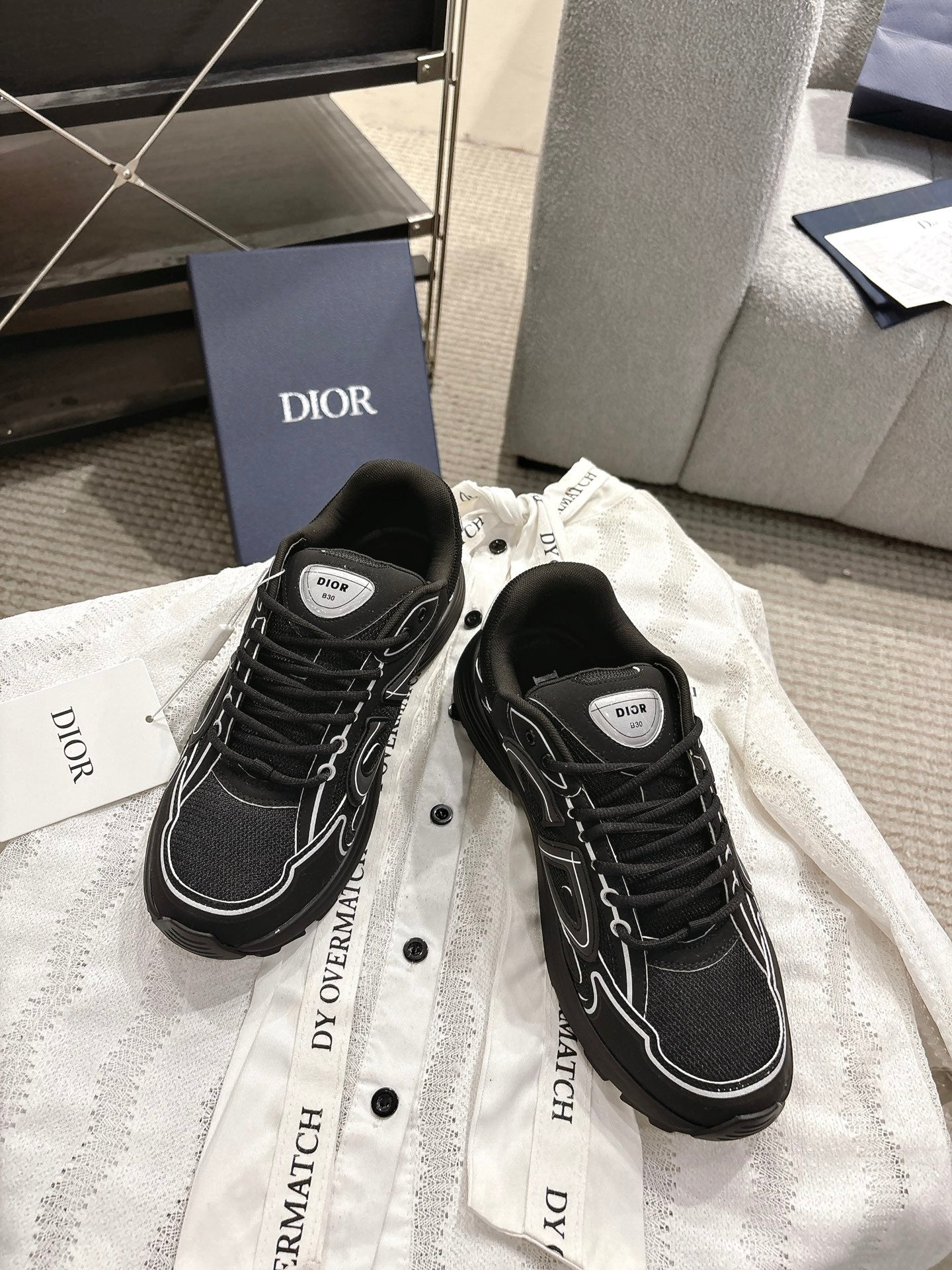 CD B30 Sneakers Black Technology Fabric 438325