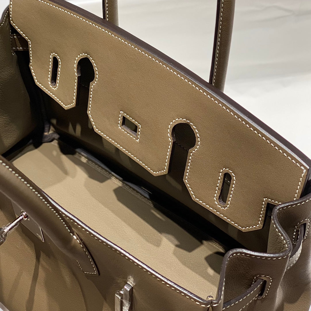 HM Shoulder Birkin 29 Etoupe Brown Leather 222349