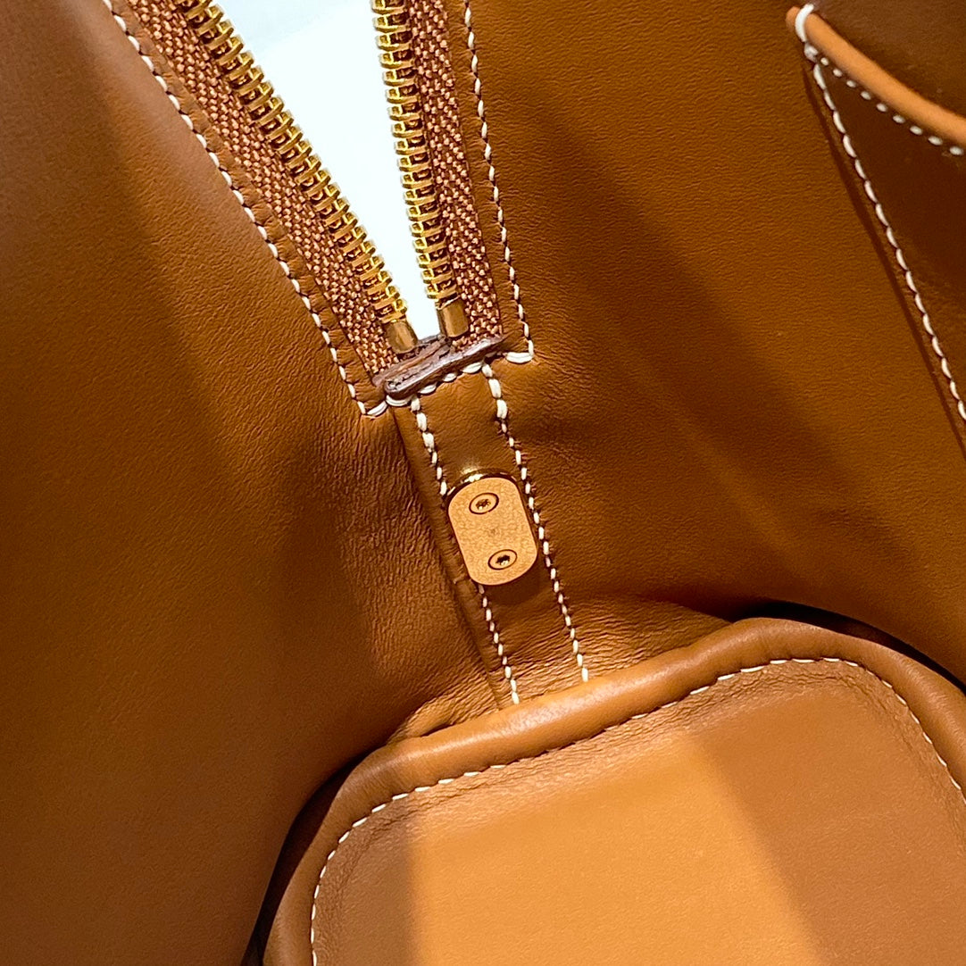 HM Bolide 25 Ginger Epsom Leather Gold Hardware 237402