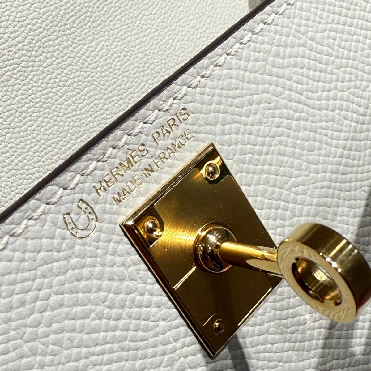 HM Mini Kelly 19 Pearl Gray Epsom 243140