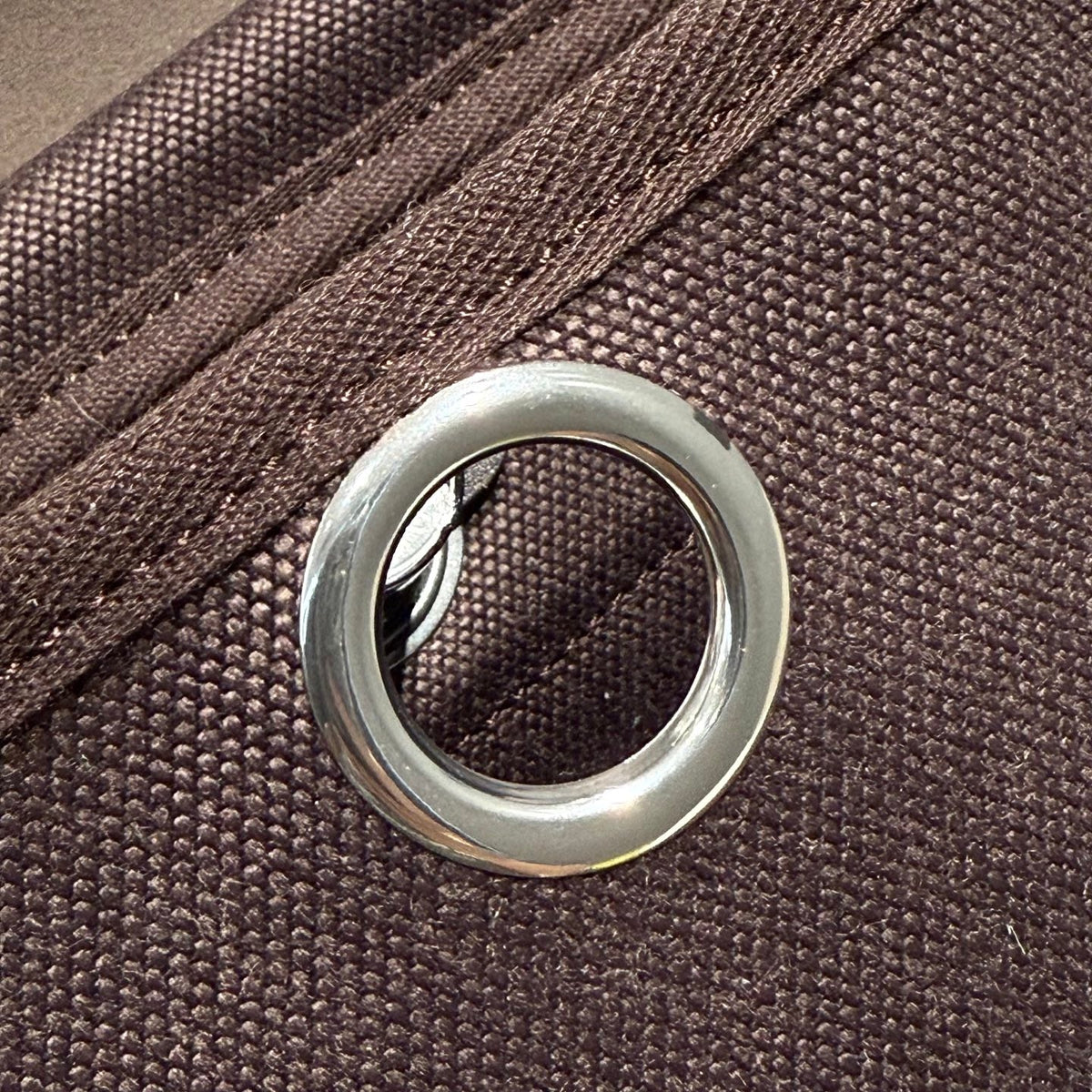 HM Mini Herbag Silver Buckle 20 Dark Brown Canvas and Hunter Cowhide 243305