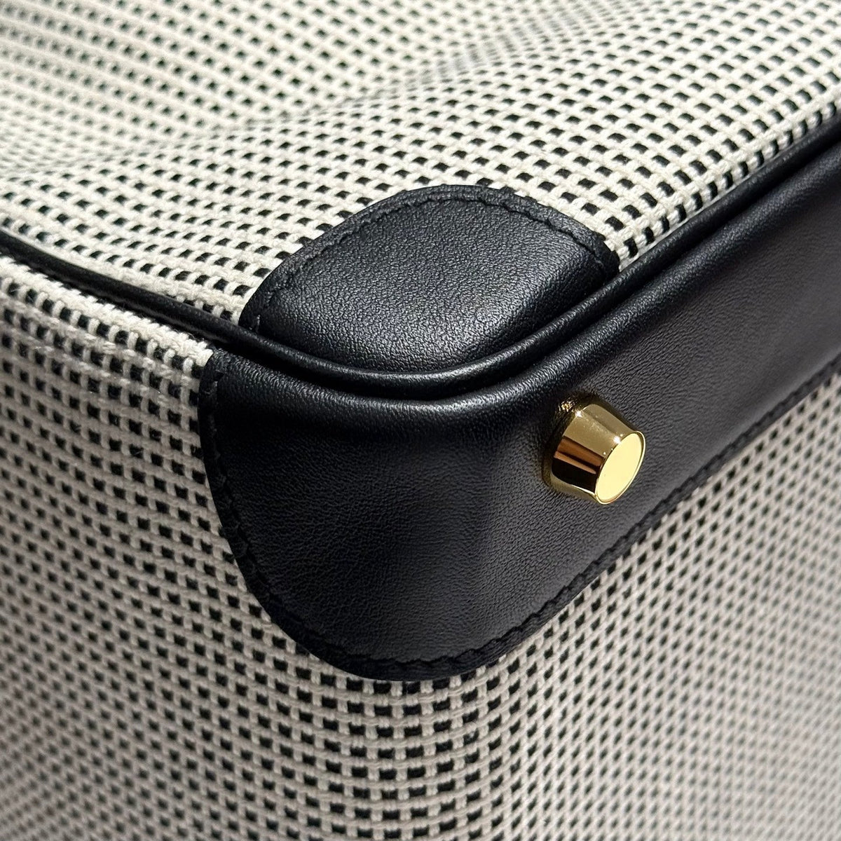 HM Birkin 30cm Black Swift Leather Dark Grey Canvas Gold Hardware