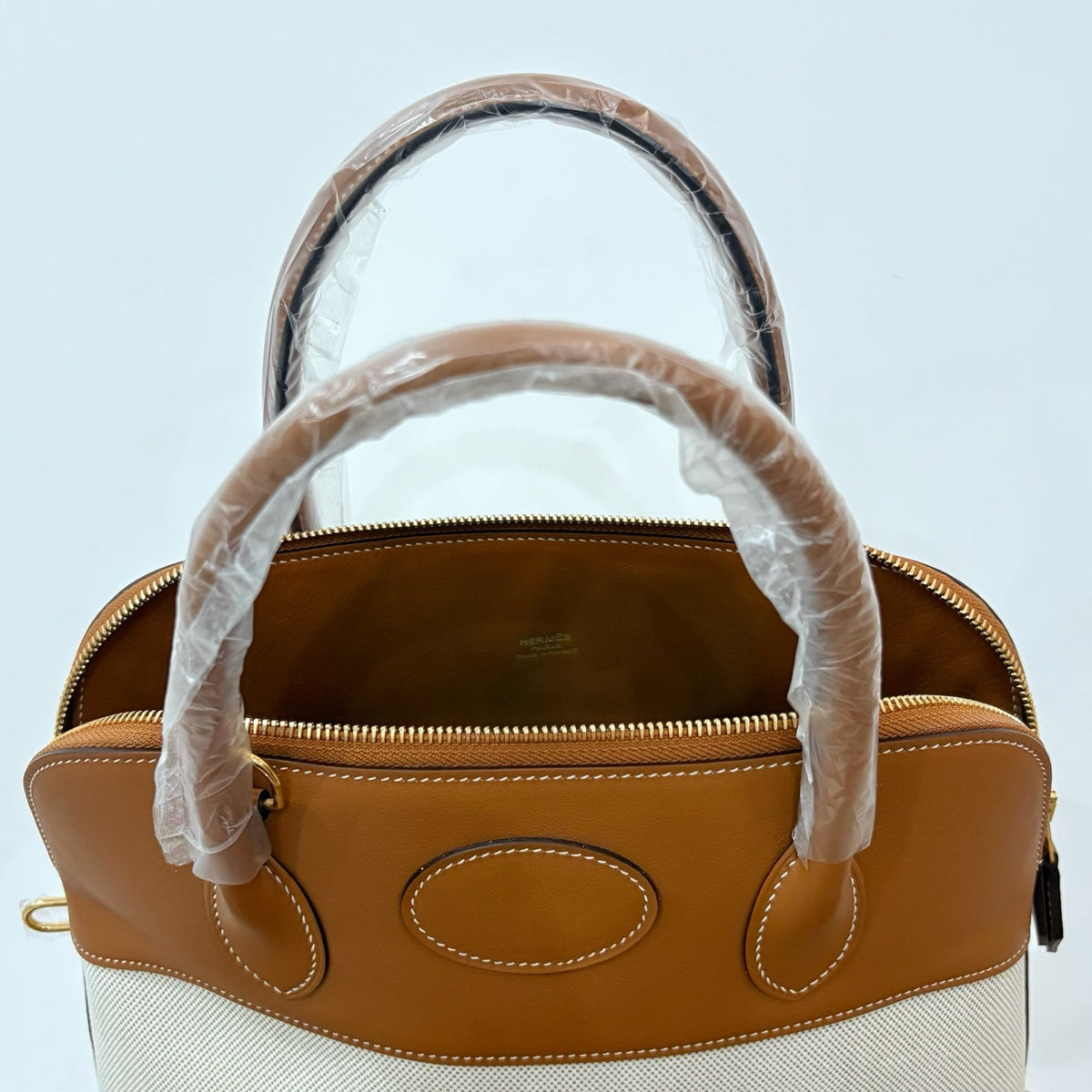 High-end Hermes 2026 Bolide Bowling Bag 31cm Canvas/Swift Leather