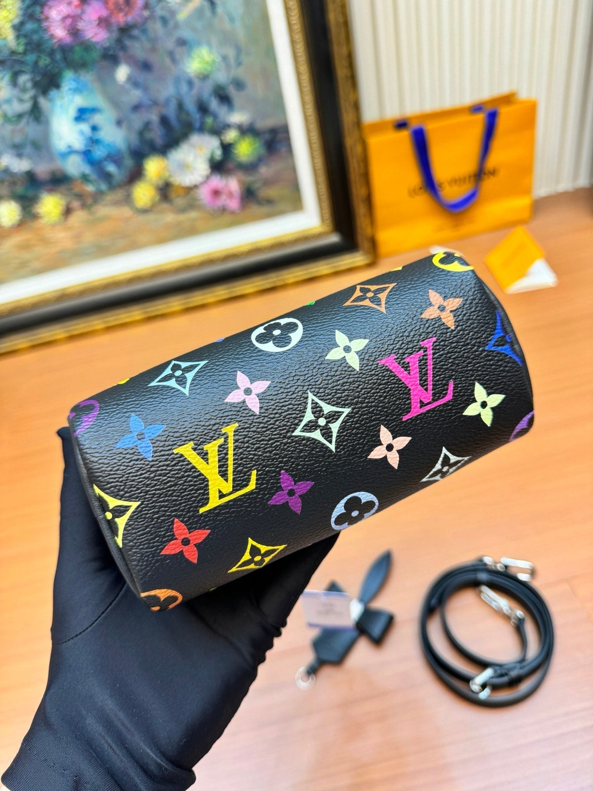 LV Nano Speed 16cm Black Multicolore Monogram Canvas 206013