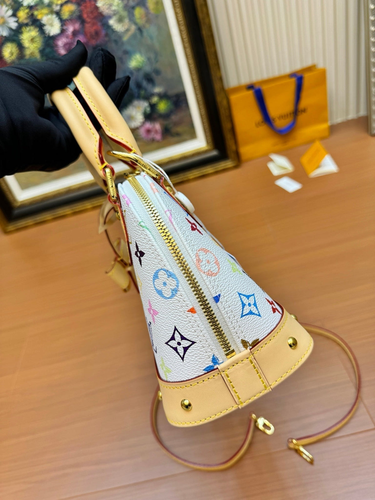 LV Alma BB 23cm White Multicolore Monogram Canvas 206011
