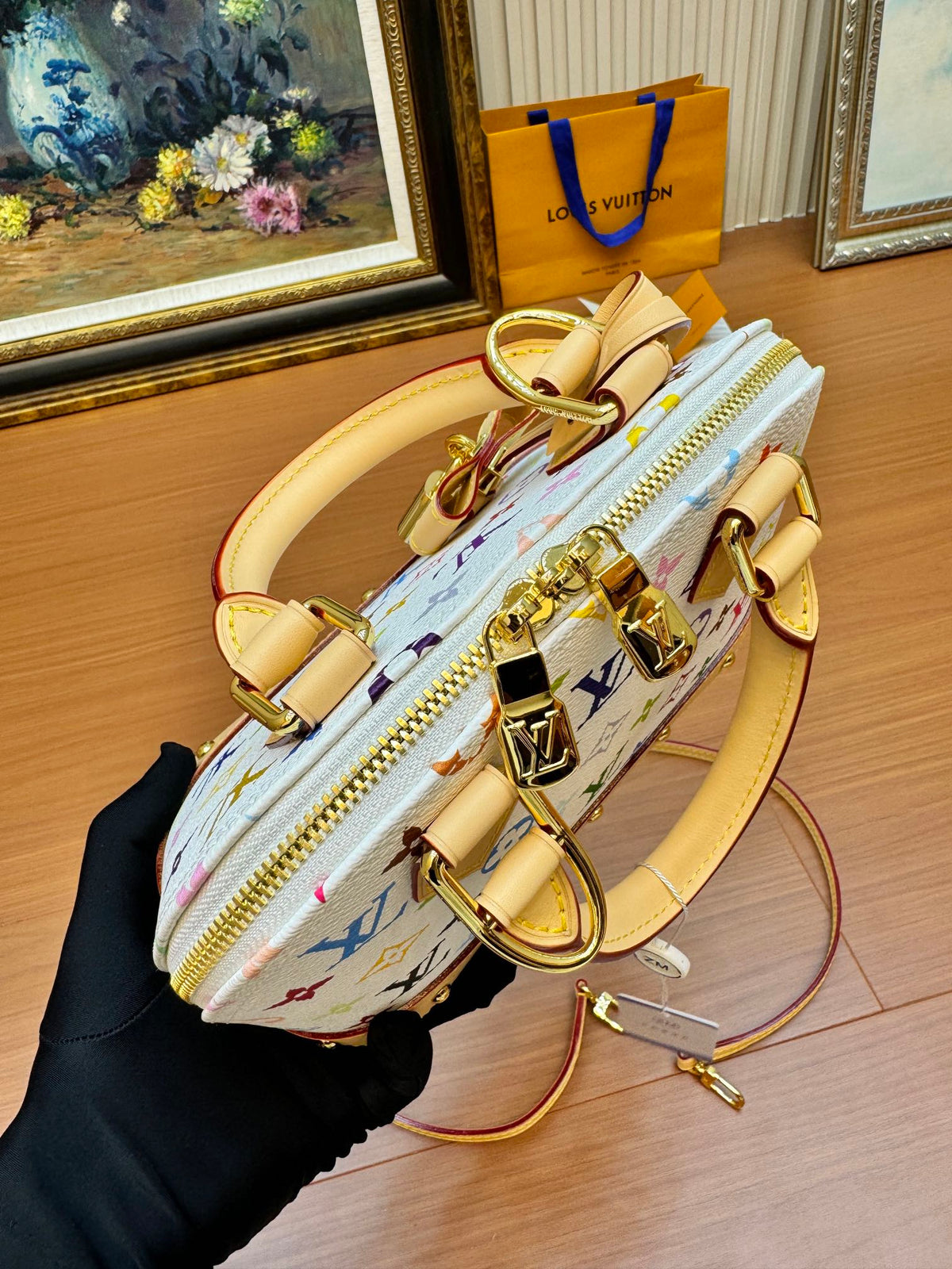 LV Alma BB 23cm White Multicolore Monogram Canvas 206011