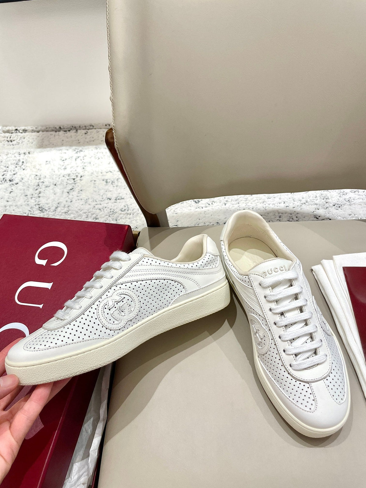 GG 26 Sneaker Ivory Sheepskin 632816