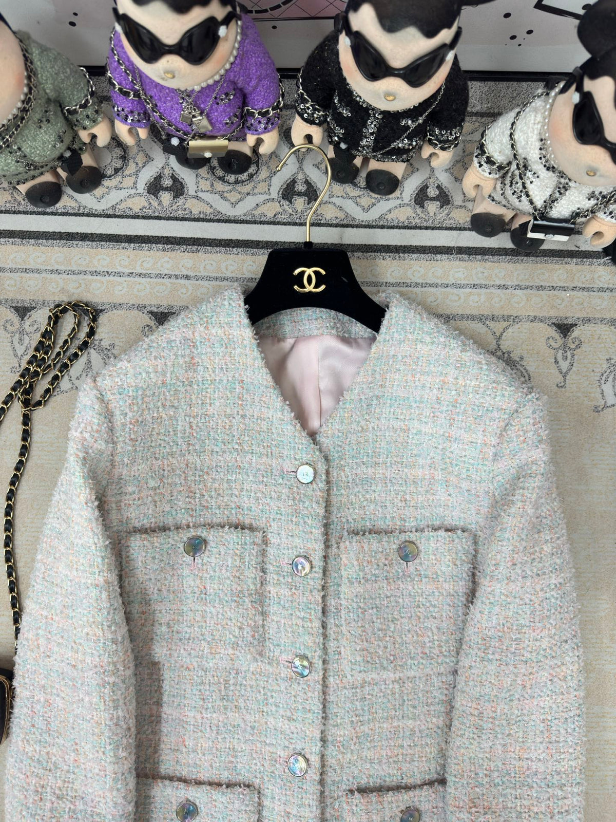 CC Tweed Jacket Blue Pink Polyamide 251913