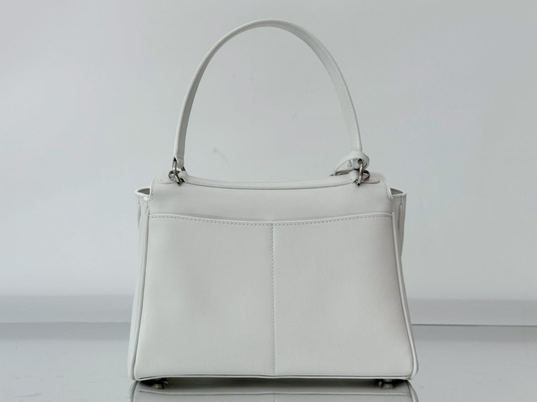 Balenciaga Small Bag 29 White Calfskin Sliver Hardware