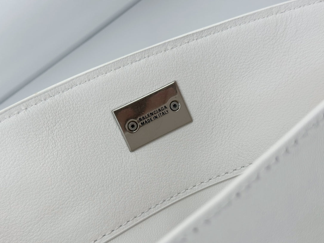 Balenciaga Medium Bag 35 White Calfskin Sliver Hardware