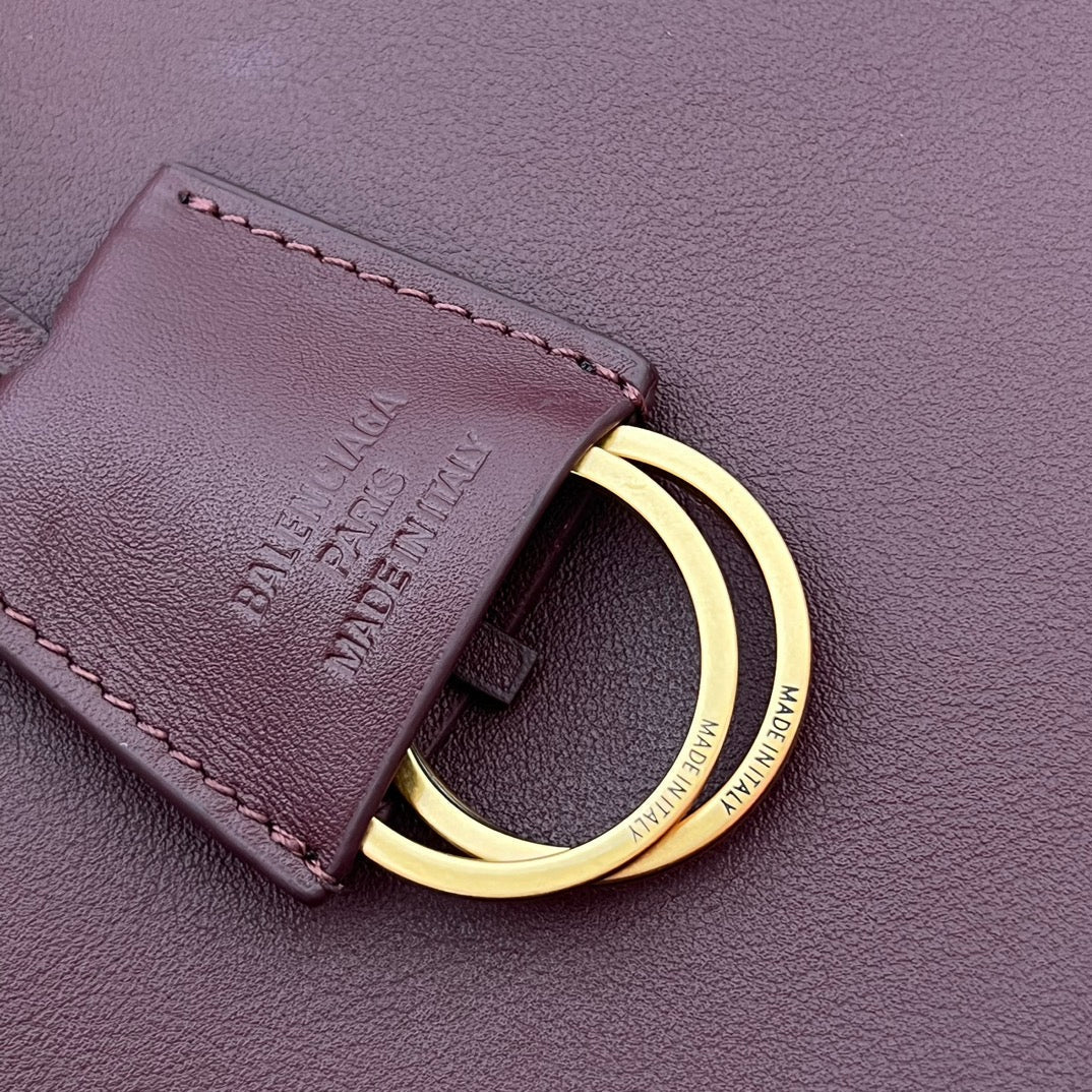 Balenciaga Large Bag 40 Burgyndy Calfskin Gold Hardware