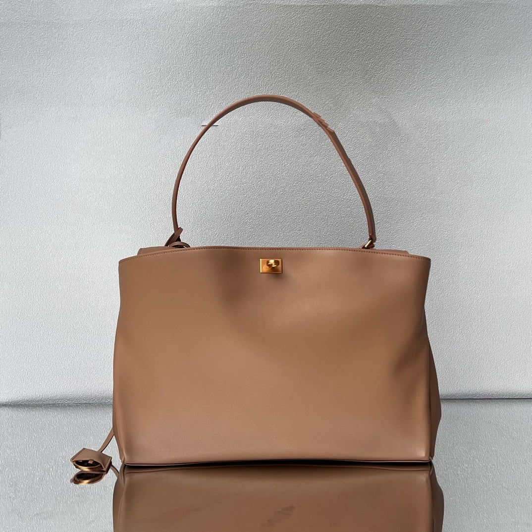 Balenciaga Large Bag 40 Rich Brown Calfskin Gold Hardware