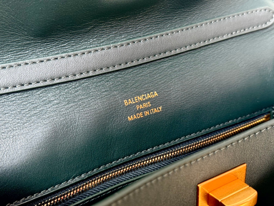 Balenciaga Small Bag 29 Dark Green Calfskin Gold Hardware