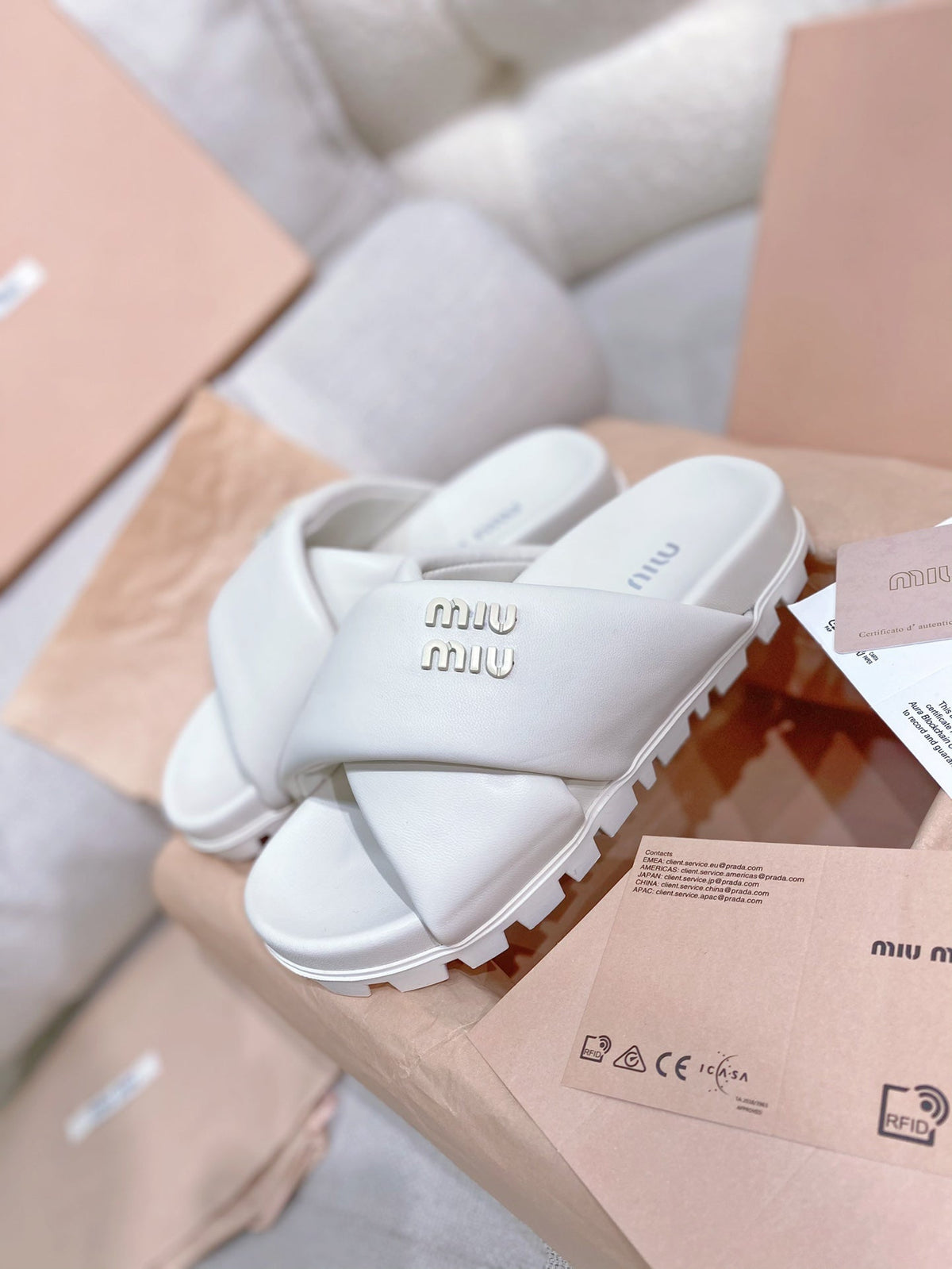 Miu Miu 2026 Criss-Cross Straps Sandals Lambskin 155458