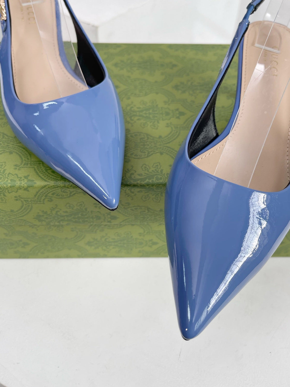 GG SIGNORIA 45 SLINGBACK PUMP CERULEAN LAMBSKIN