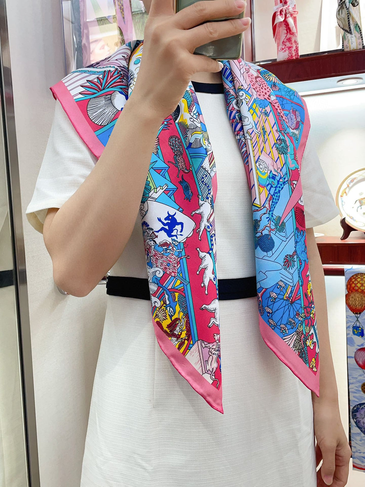 Animapolis Scarf 90 CM In Colorful Silk Twill 220185