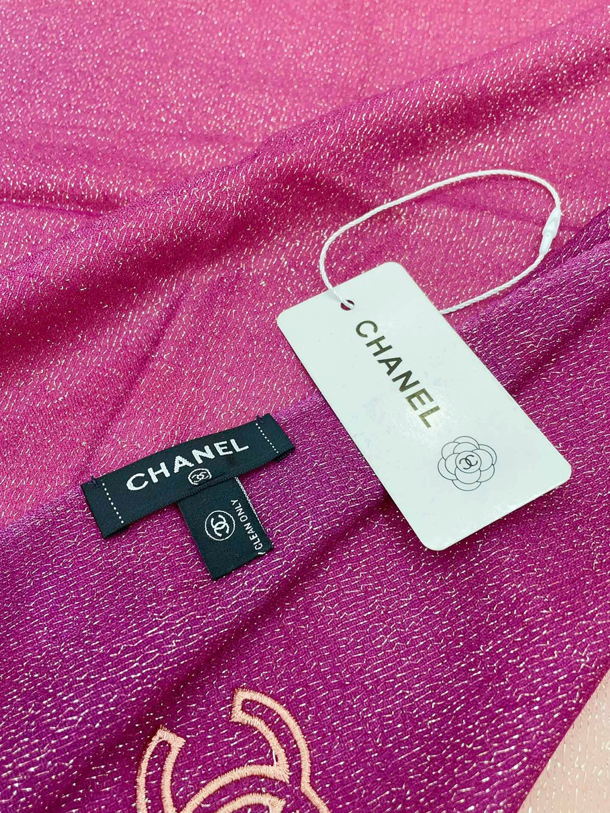 CC Scarf 200 CM In Dark Pink Mix Light Pink Linen Fabric 249937