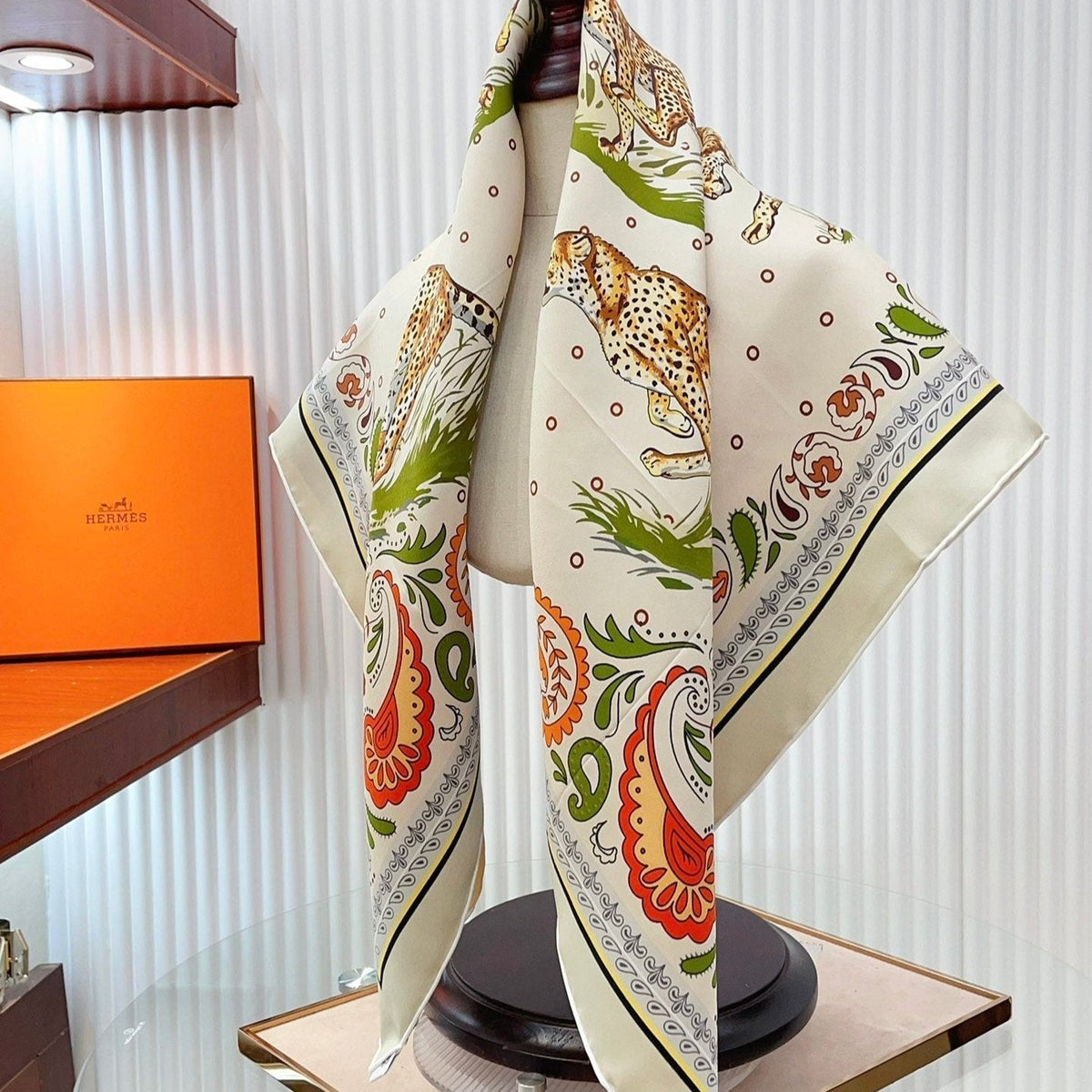 Guepards Bandana Double Face Scarf 90 CM In Colorful Silk 301849