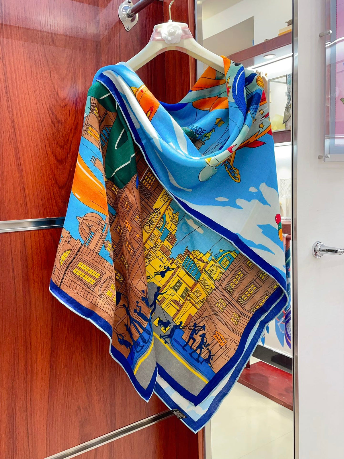 Parade Scarf 140 CM In Colorful Cashmere And Silk  340182