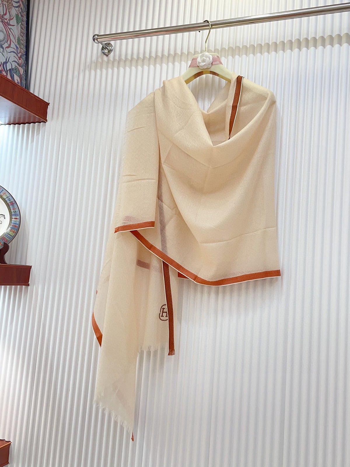 SCARF 180 CM IN BEIGE BISQUE CASHMERE 388145